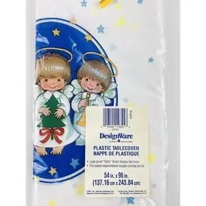 Designware Plastic Tablecover Christmas Angles Halo Leak Proof New Satin Finish