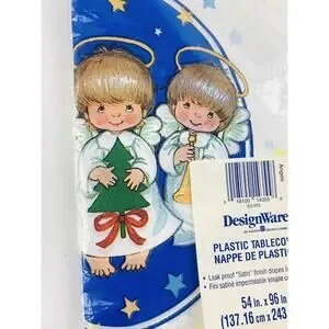 Designware Plastic Tablecover Christmas Angles Halo Leak Proof New Satin Finish