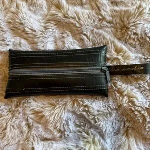 Deus ex machine leather Black Zippered Pouch