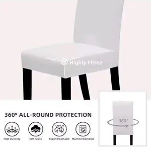 Dining Chair Slip Covers Set Stretch Solid Ceremony Banquet Home White