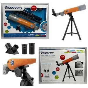 Discovery Juno 50 MM Telescope Tabletop Refractor Telescope Set 18X & 28.8X NEW