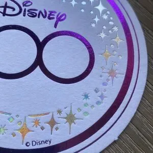 Disney 100th Year Anniversary Club 33 Foil Embossed Paper Coasters Set Of 4