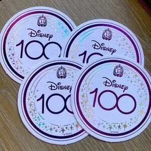 Disney 100th Year Anniversary Club 33 Foil Embossed Paper Coasters Set Of 4