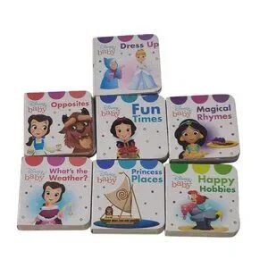 Disney Baby Lot Of 7 Princess Mini Board Books 3" Square Toddlers Kids Babies