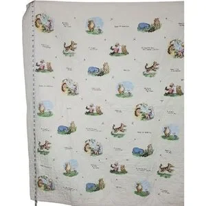 Disney Classic Winnie The Pooh My Sweetest Adventures Ivory Quilted Baby Blanket