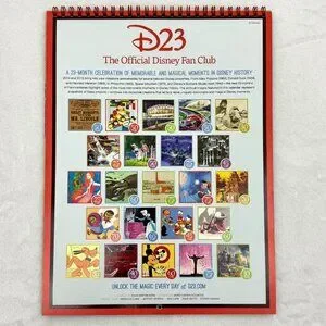 Disney D23 2014 Member Gift Fan-niversary 23 Month Calendar 2014-2015