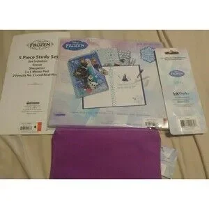 Disney Frozen Mixed Lot School Stationary Pencils Pens Pouch Journal NEW