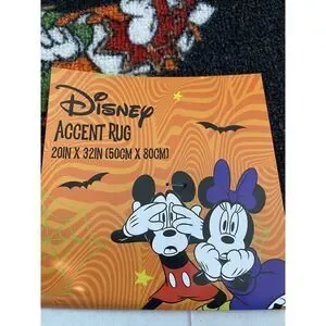Disney Mickey Minnie Pluto Donald Daisy Goofy Halloween Accent Rug 20" X 32" NWT