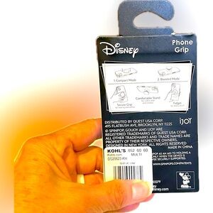 DISNEY MICKEY MOUSE PHONE GRIP KICK STAND BLACK KNOB HANDLE EASEL EAR ACCESSORY