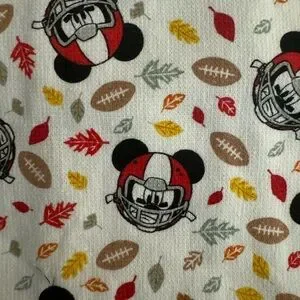 Disney Mickey Mouse Set Of 2 100% Cotton 16x26 Inches Kitchen Towels Football