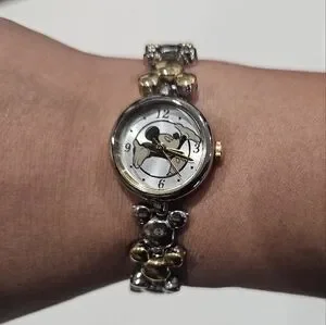 Disney Mickey Mouse Two-Tone Gold & Silver Women's Watch New Battery