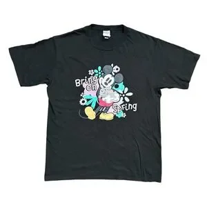 Disney Mickey Mouse with Easter Bunny Rabbit Bring on Spring Shirt Size L