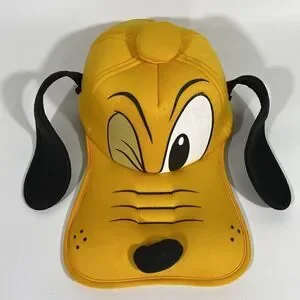 Disney Parks Pluto Hat 3D Foam Yellow Winking Eye W/ Long Floppy Ears Adult