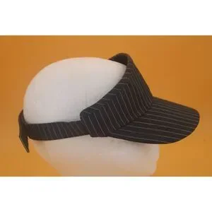 Disney Parks Striped Sun Visor With Black Embroidered Mickey OS