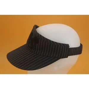 Disney Parks Striped Sun Visor With Black Embroidered Mickey OS
