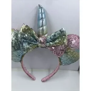 Disney Parks Unicorn Minnie Mouse Ears Headband-pastel Sequin Bow Horn