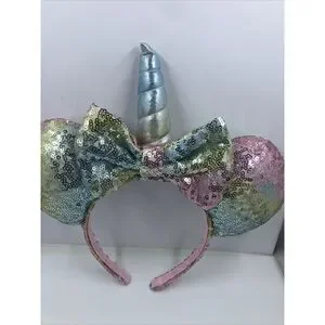 Disney Parks Unicorn Minnie Mouse Ears Headband-pastel Sequin Bow Horn