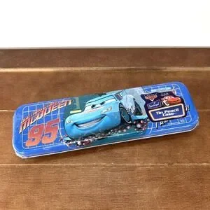 Disney Pixar Cars Lightning McQueen Blue Tin Pencil Case NEW