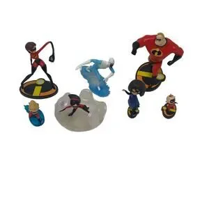 Disney Pixar The Incredibles Lot Of Seven Toy Figurines Cake Toppers Decorations