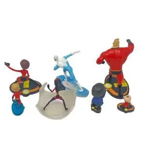 Disney Pixar The Incredibles Lot Of Seven Toy Figurines Cake Toppers Decorations