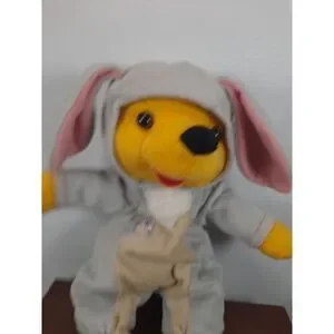 Disney - Pooh In Rabbit Costume ( Thumper) 12"tall Plush / Pre-owned No Tags