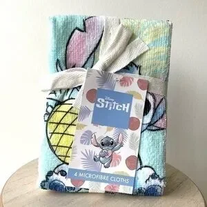 Disney : Stitch and Angel - 4 Summer Microfibre Wash Cloths NWT ✨