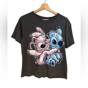 Disney Stitch and Angel Gray Short Sleeve T-Shirt Size XS Disney Stitch and Angel Gray Short Sleeve T-Shirt Size XS