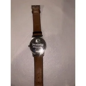 Disney Store Pocahontas Watch -Wooden Case Display Box - Tested & Working