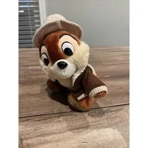 Disneyland Chip & Dale Rescue Rangers 1990's 10" 25cm Soft Toy Plush Hat Disney