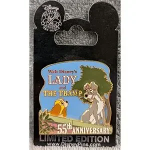 Disneyland Walt Disney's 55th Anniversary Lady And The Tramp Pin LE 3000 77710