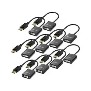 DisplayPort‎ (DP) to DVI Adapter 10 Pack Gold-Plated Male to Female