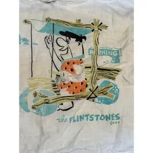 Distressed Rare Vintage The Flintstones Pillowcase Hanna Barbera Production
