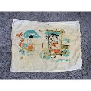 Distressed Rare Vintage The Flintstones Pillowcase Hanna Barbera Production