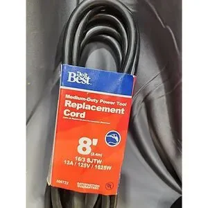 Do It Best 8 Ft. 16/3 13A Medium-Duty Power Tool Replacement Cord SIM Supply