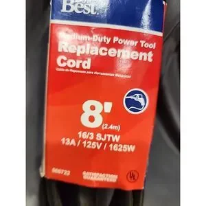 Do It Best 8 Ft. 16/3 13A Medium-Duty Power Tool Replacement Cord SIM Supply