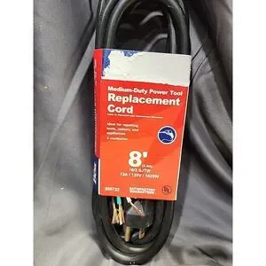 Do It Best 8 Ft. 16/3 13A Medium-Duty Power Tool Replacement Cord SIM Supply