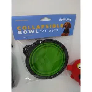Dog Accessories Set 4 Item Lot Includes Portable Bowl Flashlight Poo Bags Toy