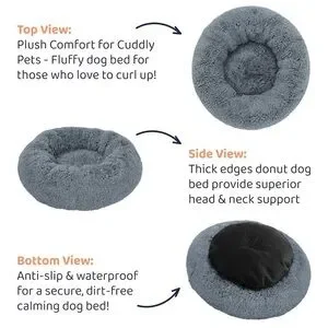 Dog Bed - Premium Comfort For Anxiety Relief Cozy Round Dog Bed