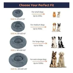 Dog Bed - Premium Comfort For Anxiety Relief Cozy Round Dog Bed