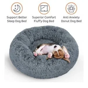 Dog Bed - Premium Comfort for Anxiety Relief Cozy Round Dog Bed