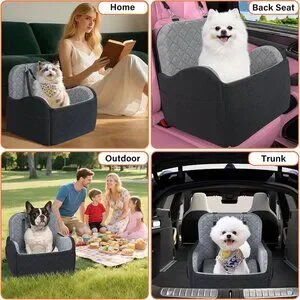 Dog Booster Car Seat 6in Memory Foam Adjustable Booster Cushion for Small/Mediu