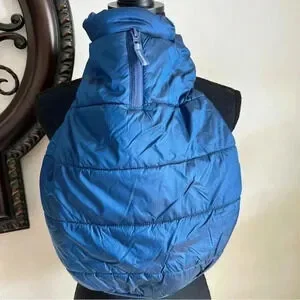 Dog Cat Coat Puffer Nano Jacket Iridescent Blue Silk and Down Feel Medium