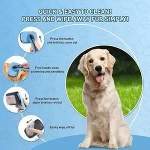 Dog Cat Grooming Brush For Pet Self Cleaning Slicker Retractable Brush
