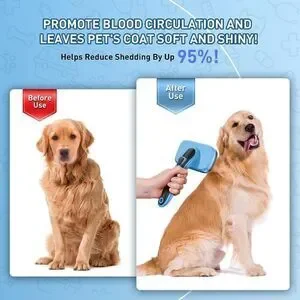 Dog Cat Grooming Brush For Pet Self Cleaning Slicker Retractable Brush