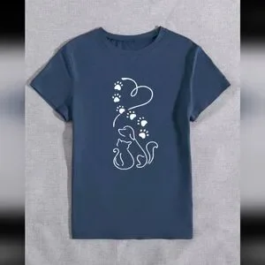 Dog Cat Paw Print T-Shirt