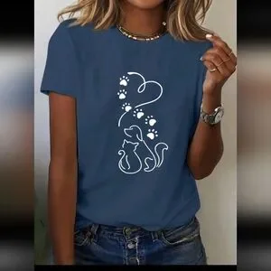 Dog Cat Paw Print T-Shirt