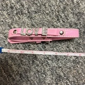 Dog Collar - Pink LOVE Rhinestone Dog Collar