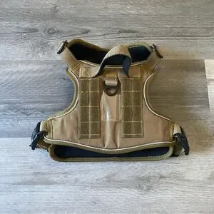 Dog Harness Tactical For Medium Dogs Olive Adjustable Reflective Adjustable