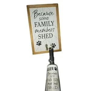 Dog wooden frame picture and hang lint roller