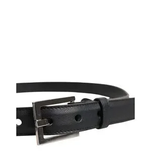 Dolce & Gabbana Black Classic Calfskin Leather Buckle Belt